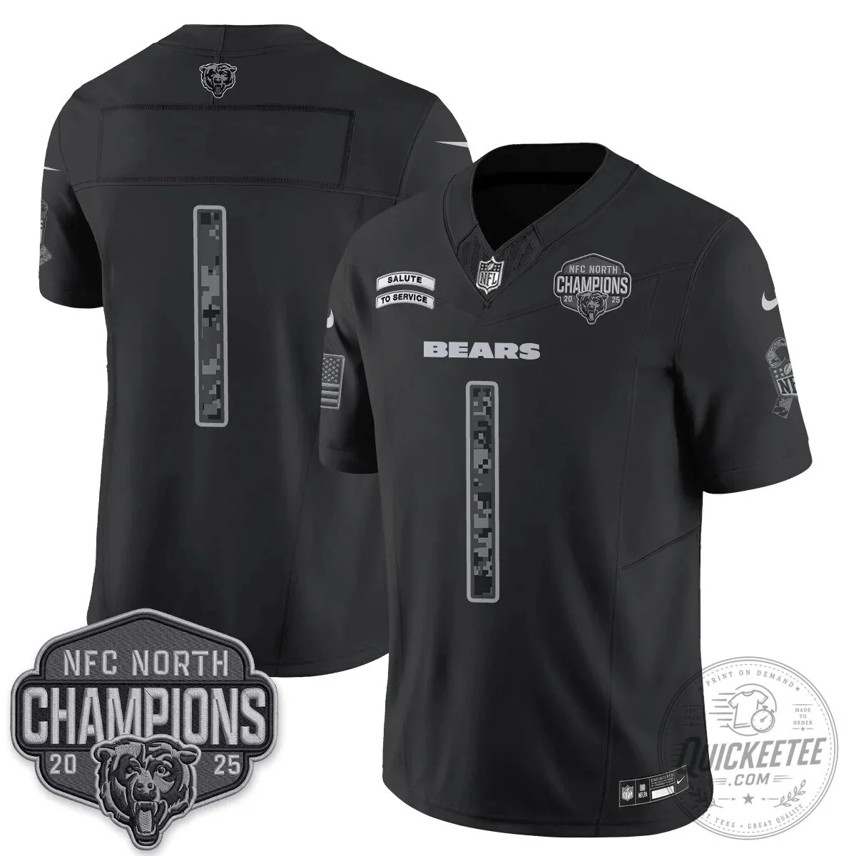 2025 NFC North Champions Jersey for Chicago Bears - Salute To Service Edition 54 2025 NFC North Champions Jersey for Chicago Bears - Salute To Service Edition
