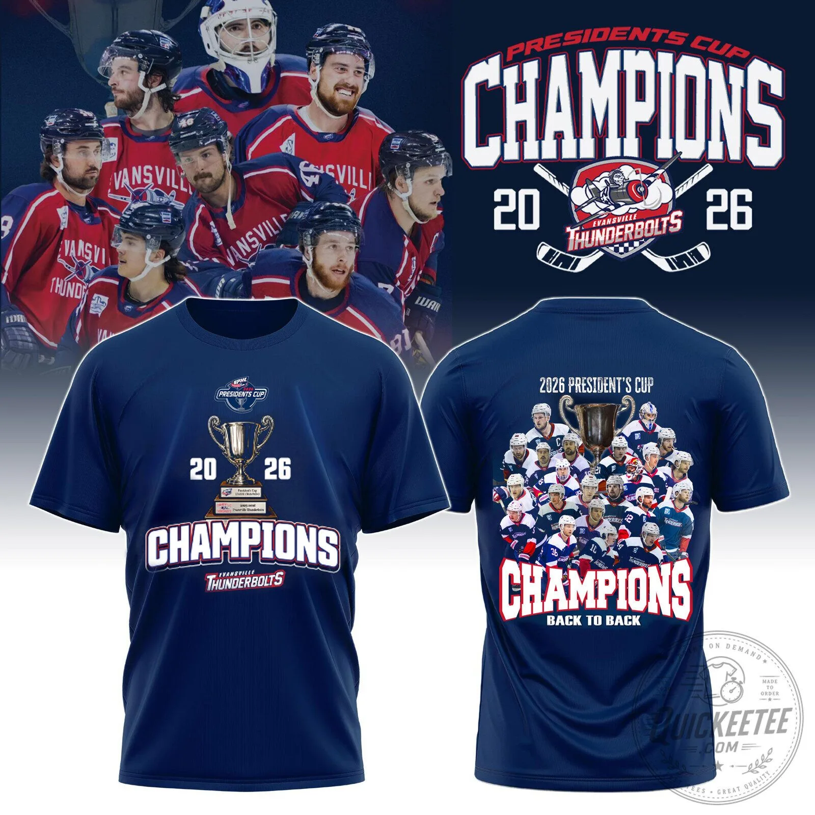 .Evansville Thunderbolts 2026 SPHL Presidents Cup Back2Back Limited Shirt v2 1 .Evansville Thunderbolts 2026 SPHL Presidents Cup Back2Back Limited Shirt v2